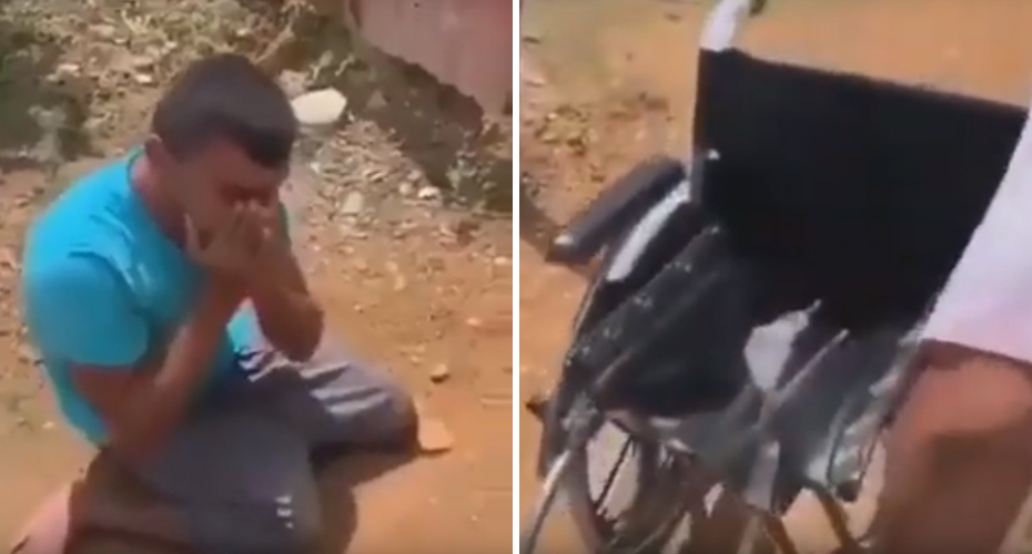 O emocionante momento em que um jovem recebe o que sempre sonhou receber … uma cadeira de rodas